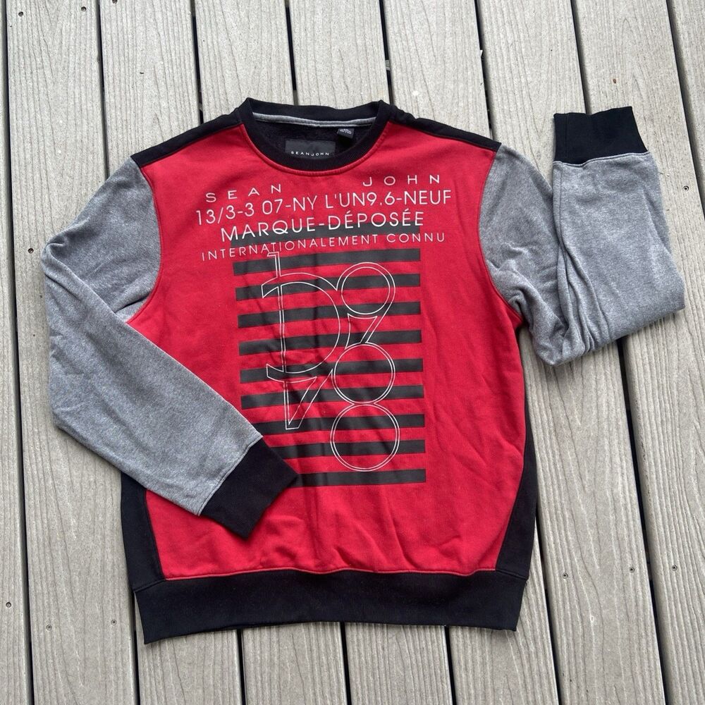 Vintage Sean John Crewneck Men 2XL Graphic Print Logo Pullover Baggy Street Y2K